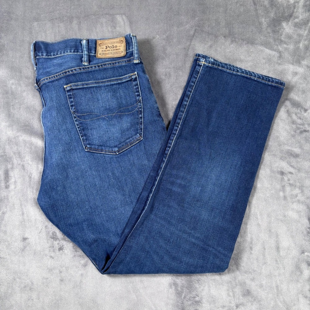 Polo Ralph Lauren Mens 38x32 Straight Leg Jeans Medium Wash Blue Denim RN41381
